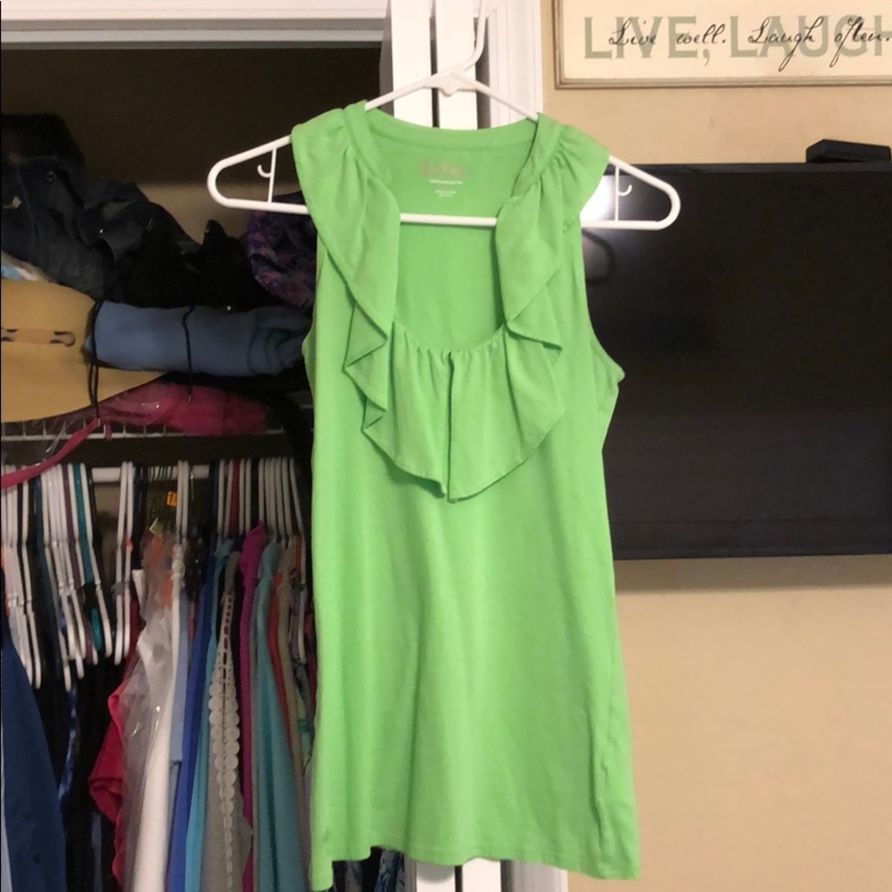 GUC LILLY PULITZER RUFFLE TANK SZ SMALL